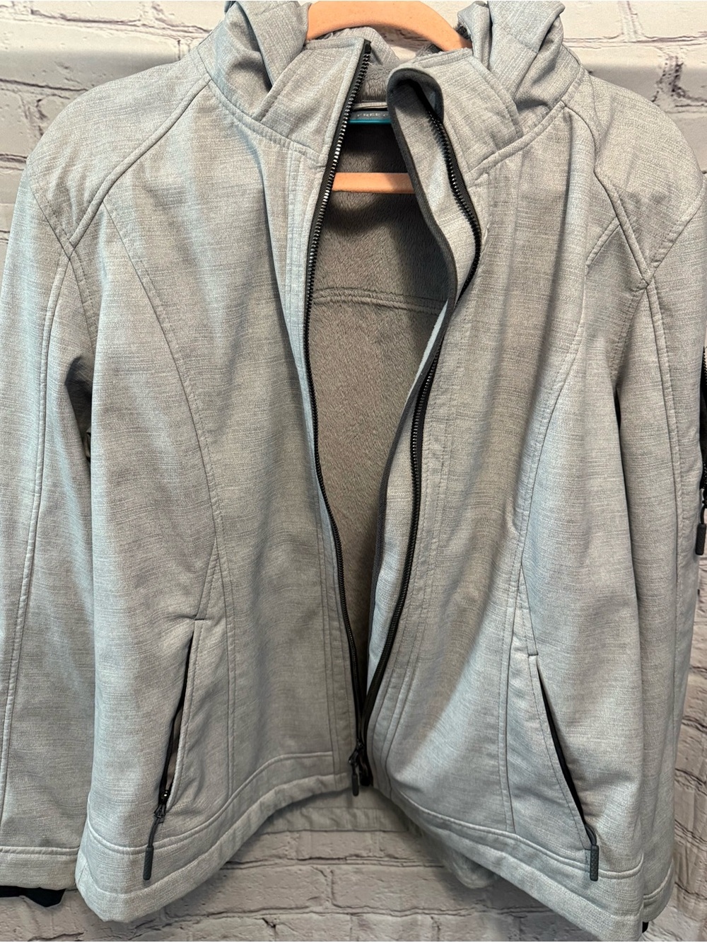 Free Country Light Gray Fleece-Lined Hooded Zip Jacket - Picture 9 of 11